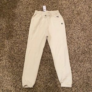 Cream Abercrombie Sweat Pants